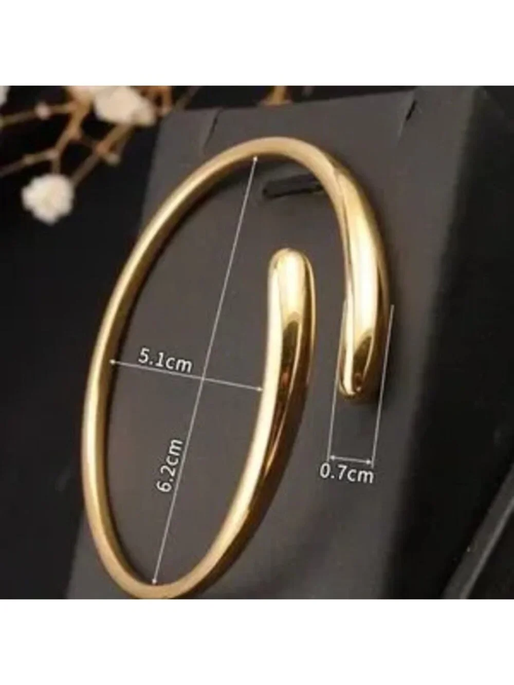 18K Gold Plated Open Cuff Bangle C Modern Minimalist Style